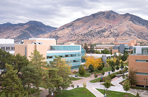 Picture of Merrill Cazier library on the Logan Campus