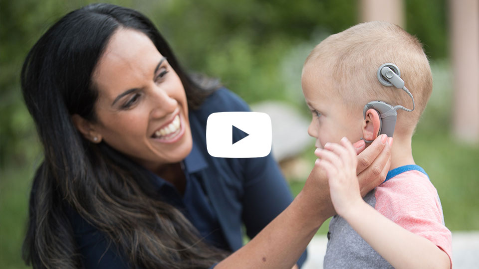 testing out hearing aid