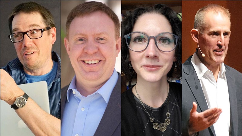 A composite image of Christopher Conte, Patrick Mason, Rebecca Walton and Brian McCuskey