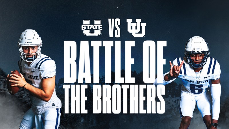 Text Reads: U State versus U of U: Battle of the Brothers.