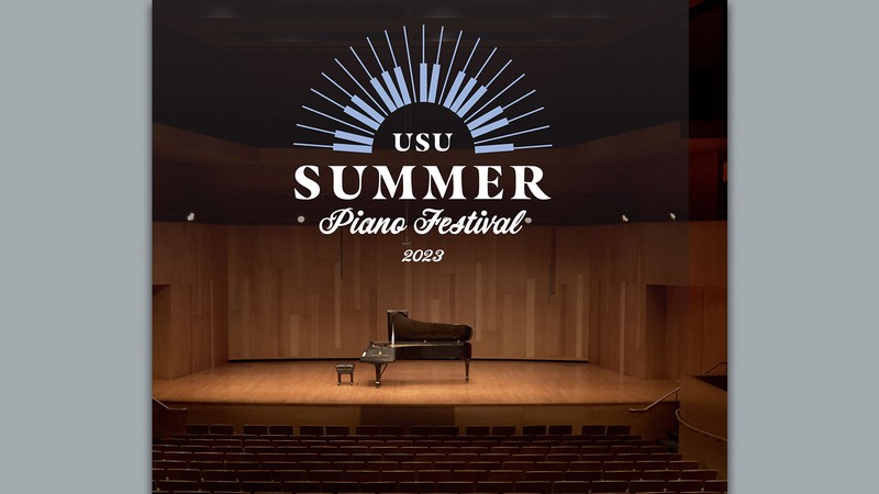 Text Reads: USU Summer Piano Festival 2023