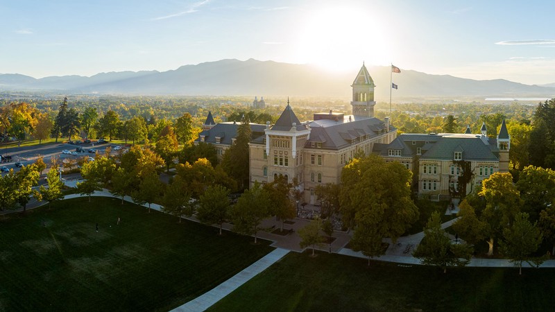 Old Main at sunset.