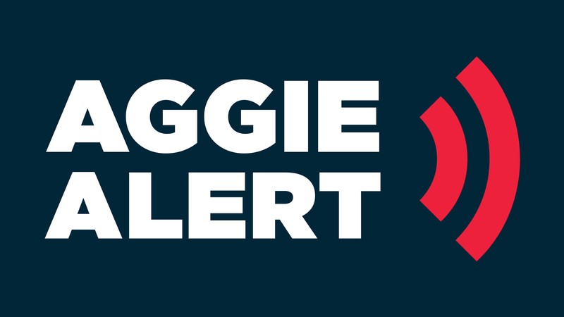 Text Reads: Aggie Alert