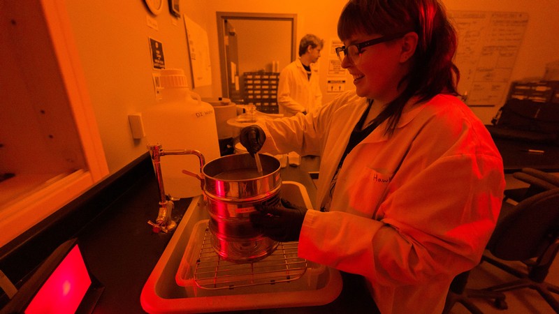 A scientist in a lab.