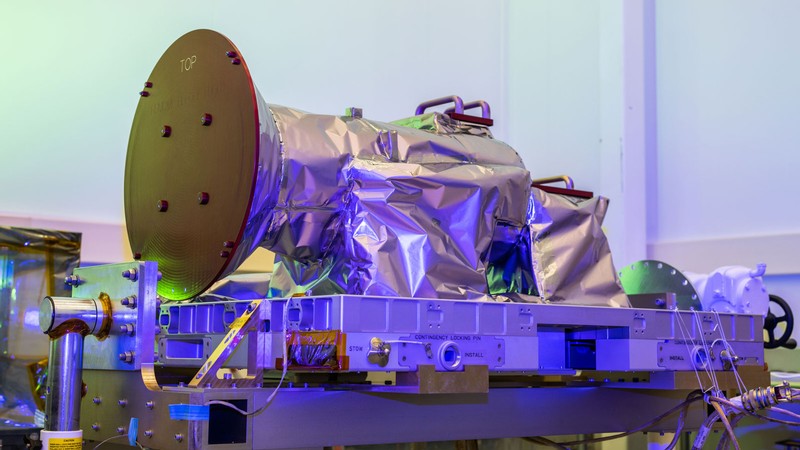 Space exploration equipment in a lab.