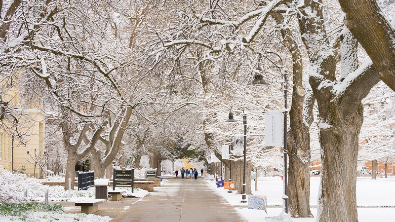 USU's Logan campus in winter.