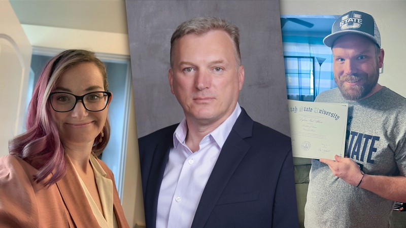 Photographs of Emily Burrett, Nebojsa Knezevik and Dylan Atkin.