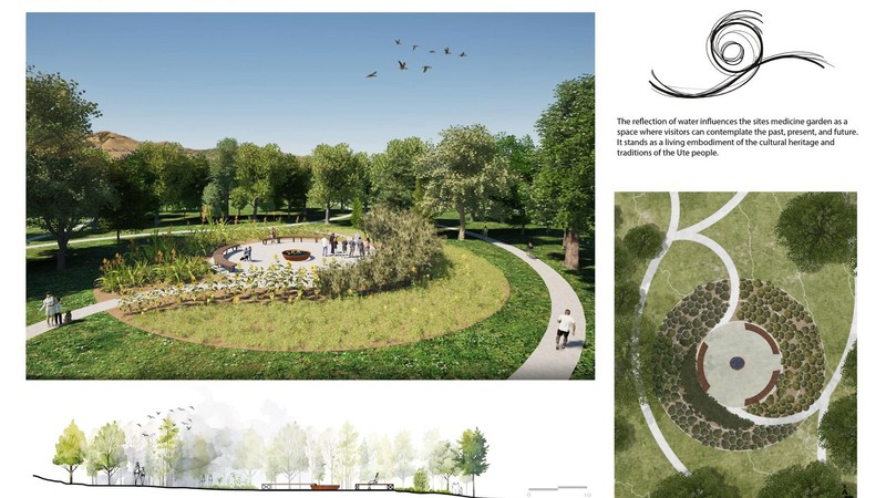Design renderings of a public park.
