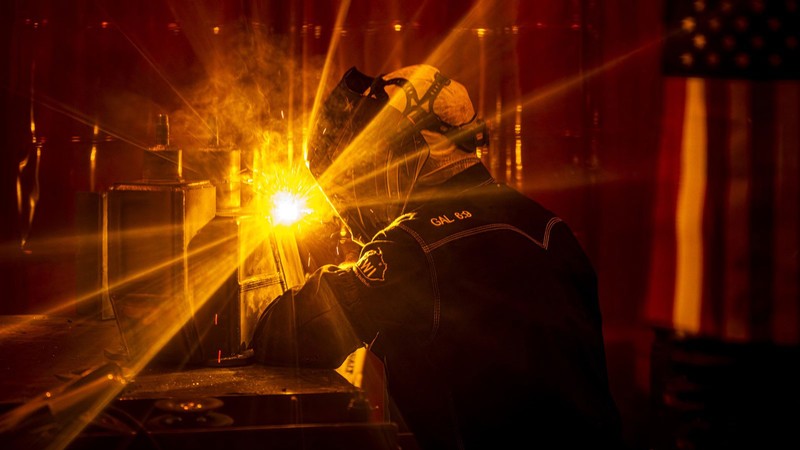 Wyatt Hansen welding.