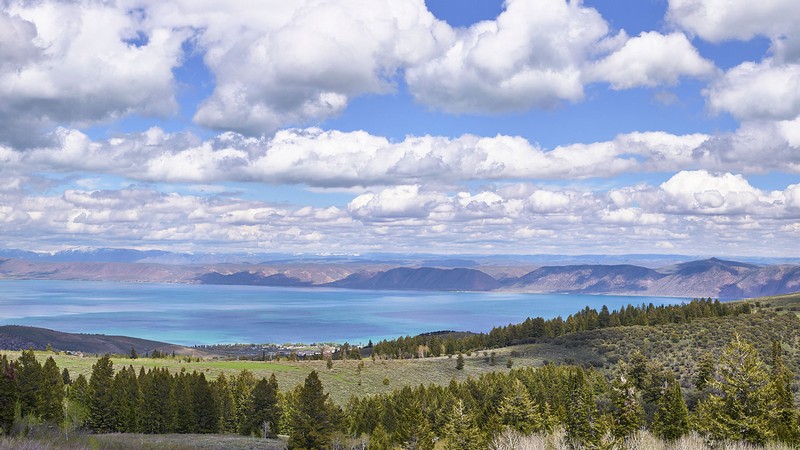 A view of Bear Lake from the mountains.