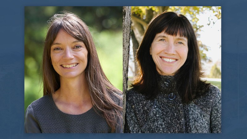 Side-by-side photographs of Amber Caron and Jennifor Sinor.