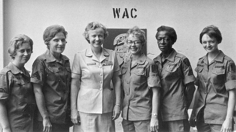 A group photo of women in U.S. Army uniform during the Vietnam War.