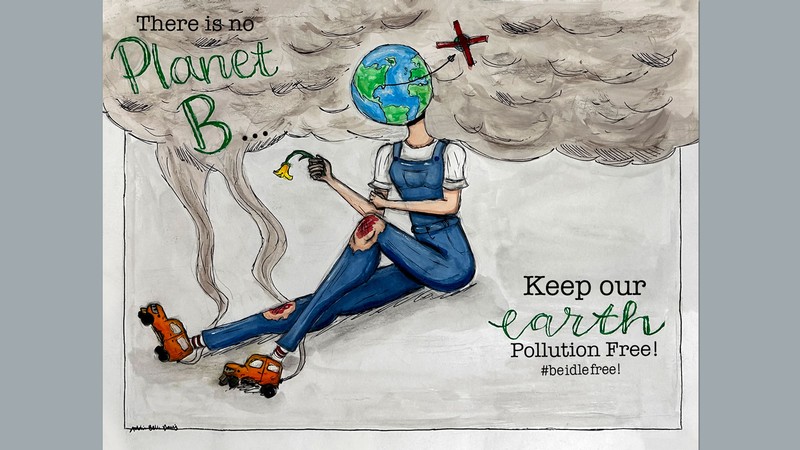 Text Reads: There is no Planet B. Keep our earth pollution free.