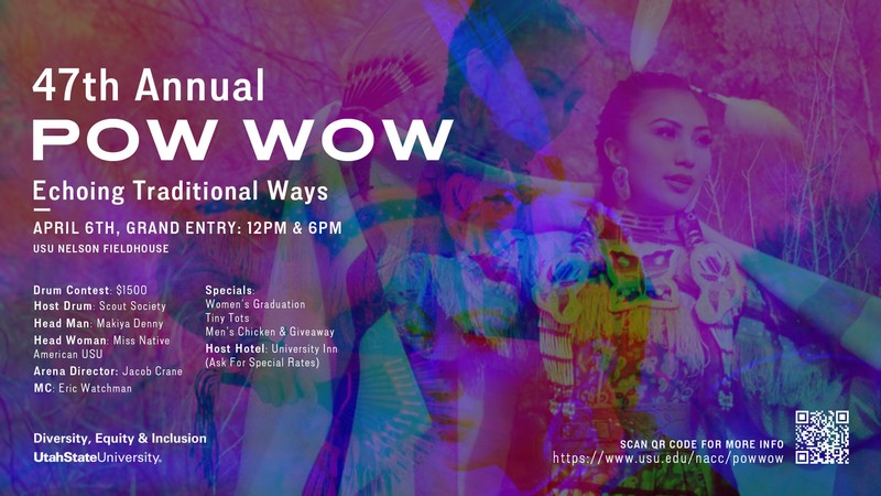 Text Reads: 47th Annual Pow Wow. April 6.