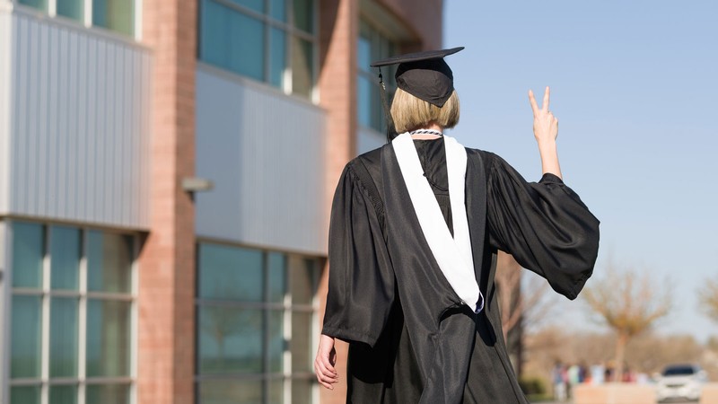 A person in graduation attire.