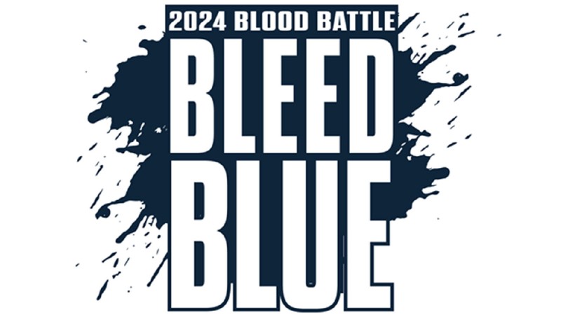 Text Reads: 2024 Blood Battle. Bleed Blue.