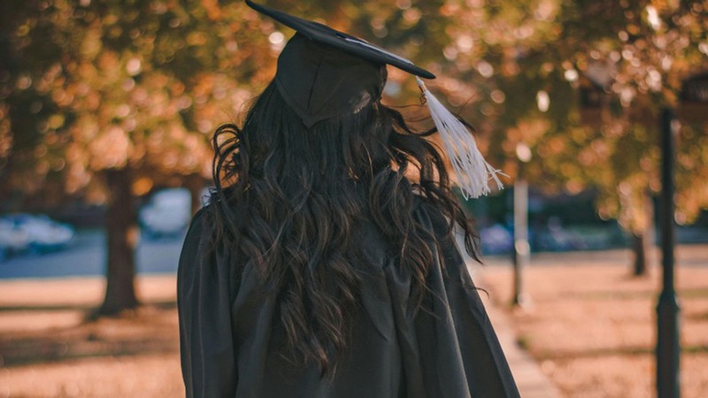 A person in graduation attire.