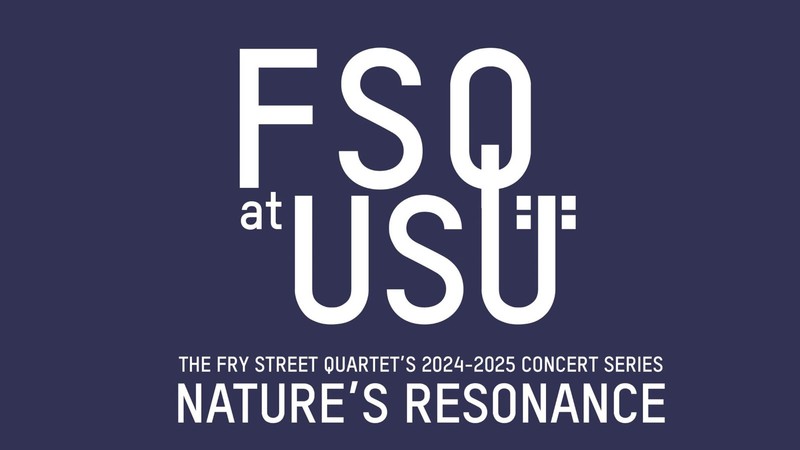 A concert poster. Text Reads: The Fry Street Quartet's 2024-2025 concert series, Nature's Resonance.