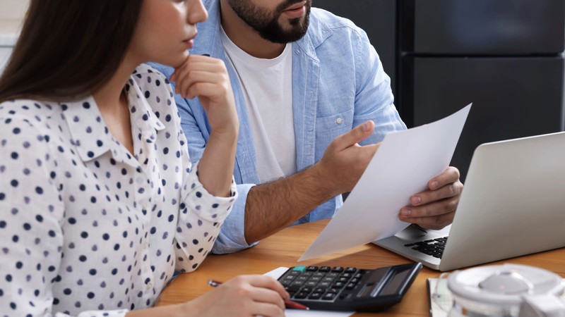 People looking over finances.