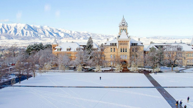 Old Main in winter.