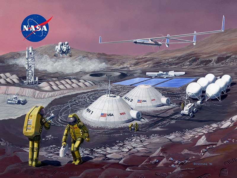 Humans on Mars illustration