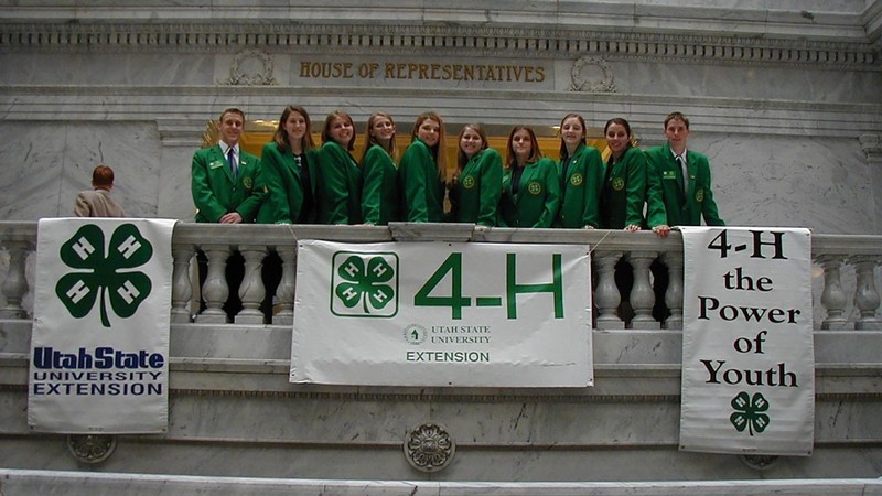 Utah State University Extension 4-H youth at the state legislature.