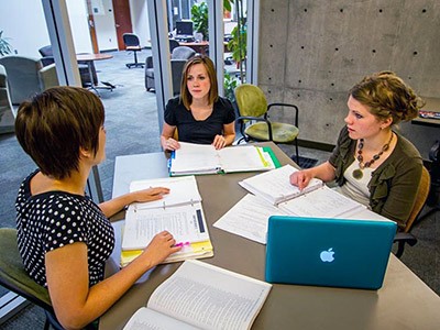 students studying