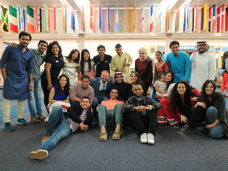 international students gather in the Taggart Student Center