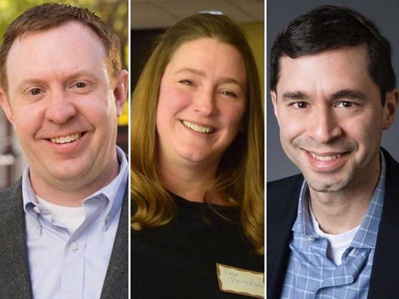 From left, the candidates are: Patrick Mason, Sara Patterson and John Turner.