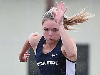 USU track and field athlete Chari Hawkins