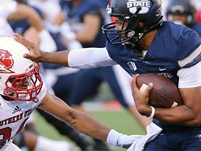 USU senior quarterback Cjuckie Keeton in action