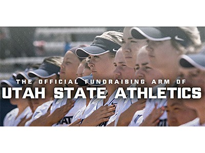 Utah State athletics and a graphic illustration for Utah State Athletics fundraising