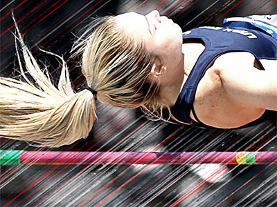 USU track and field athlete Chari Hawkins in action