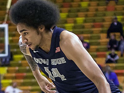 Aggie basketball player Jalen Moore