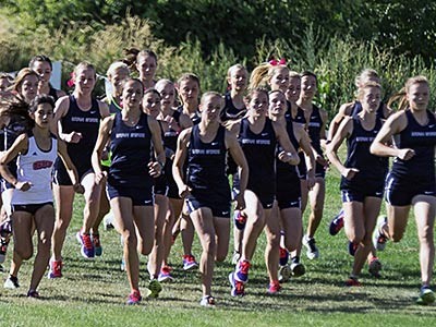 Utah State cross country runners on the course