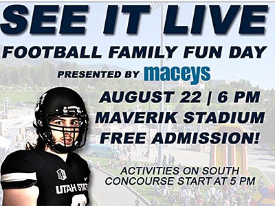 USU Football Family Fun Day graphic illustration
