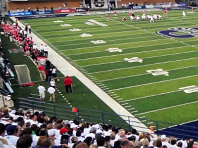 fans at USU's Maverik Stadium