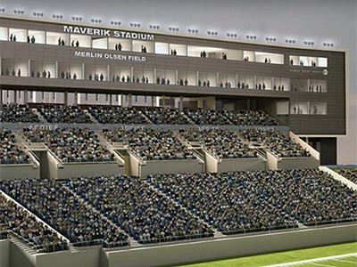 A portion of USU's Maverik Stadium