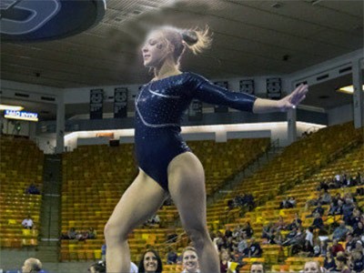 A USU gymnast