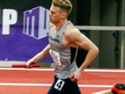 USU track and field athlete Cole Lambourne running