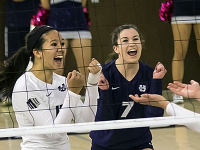 members of USU's volleyball team