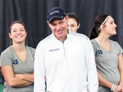 USU Women's Tennis coach, players