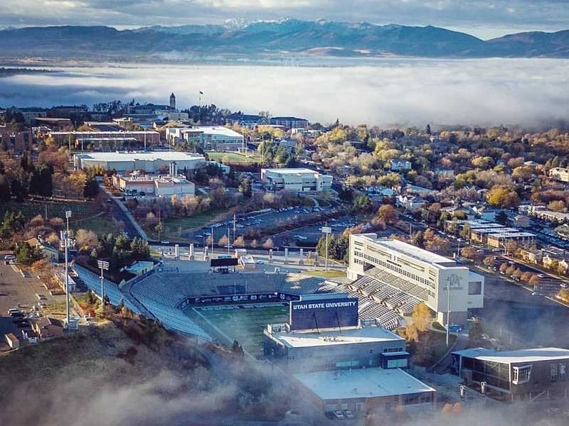 aerial view of Maverik Stadium