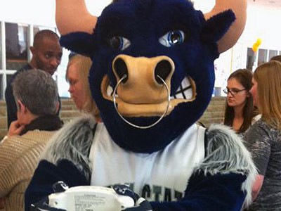 USU's Big Blue at a Wellness Expo