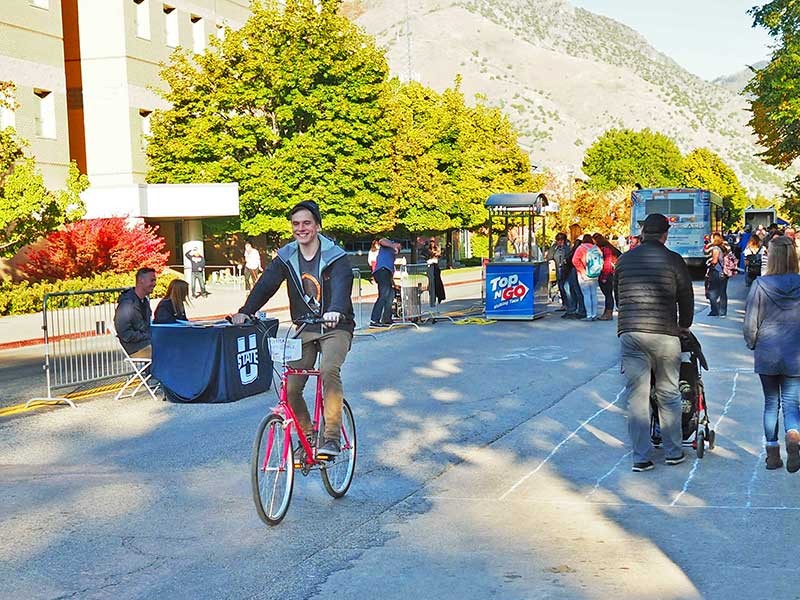 people riding bicycles