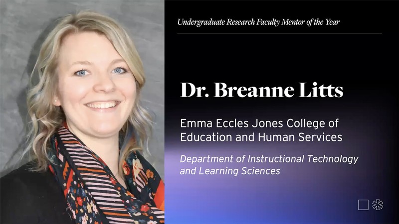 Dr. Breanne K. Litts named USU Undergraduate Research Faculty Mentor of the Year