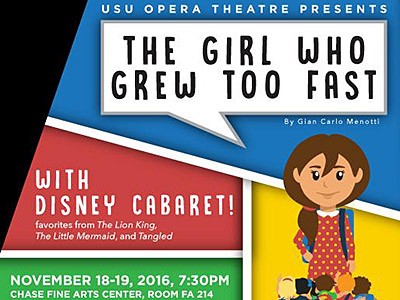 graphic illustration for the Caine College Opera Theatre production of The Girl who Grew Too Much