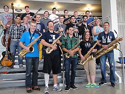 the student members of the USU Jazz Orchestra