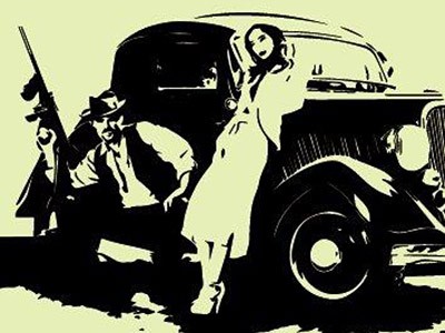 graphic illustration for USU theater production of 'Bonnie and Clyde'