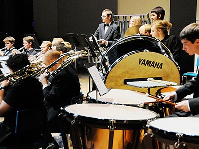A USU band in performance